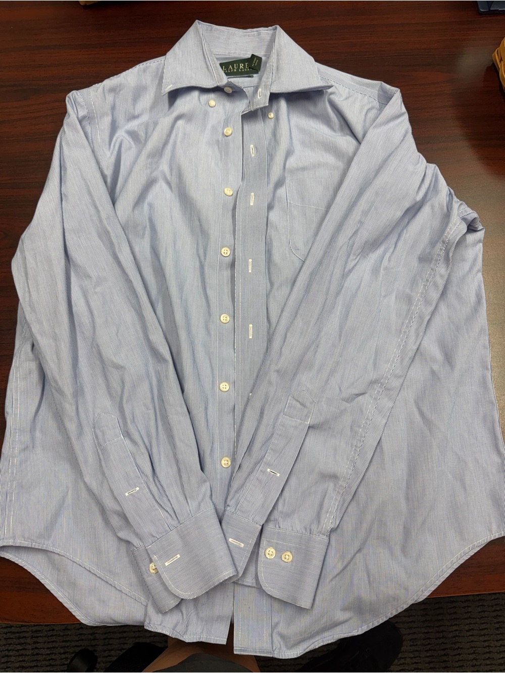 Lauren Ralph Lauren Light Blue Striped Men's Dress Shirt